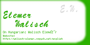 elemer walisch business card